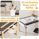 preview thumbnail 4 of 4, Wooden Kids Art Table & Chairs Set with Paper Roll Storage Shelf Bins