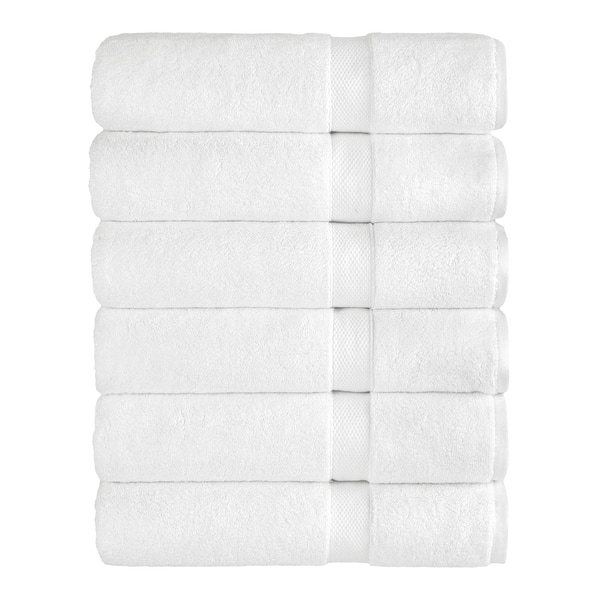 Authentic Hotel and Spa 100% Turkish Cotton Anovia Oversized Bath Towel Set - 6 Piece Set
