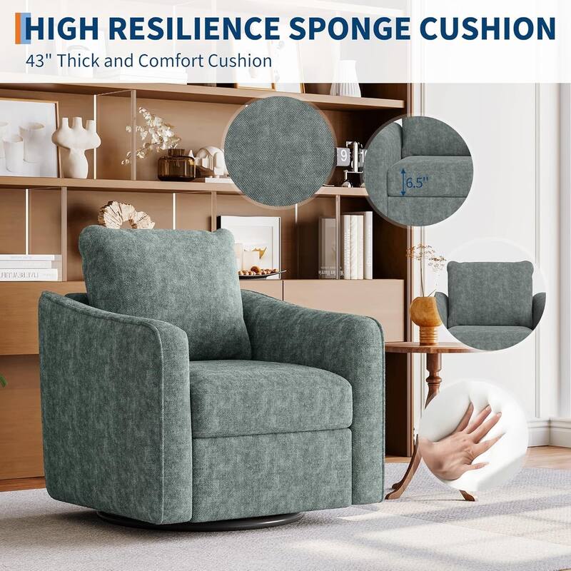 360° Swivel Upholstered Accent Sofa Chair for Living Room, Bedroom, Office, Nursery