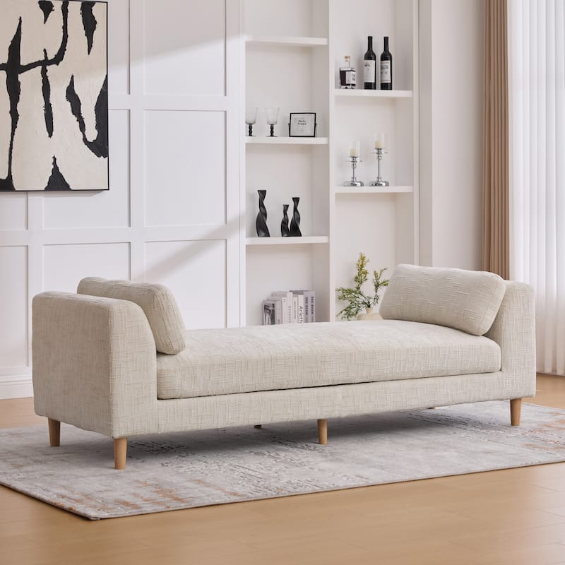 83.1" W Modern Upholstered Lounge Chair,Oversized Sofa Chair with Pillow and Armrests - Beige