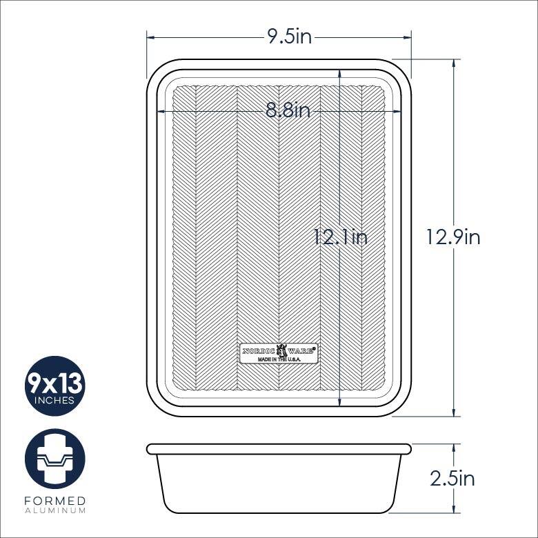 Nordic Ware Prism 9"x13" Rectangular Baking Pan - Silver