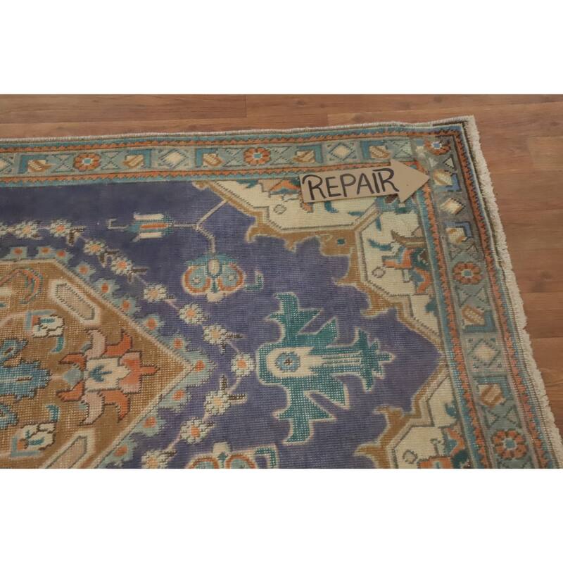 Hand Knotted Oriental 100% Wool Carpet Traditional Medallion Purples Tabriz Area Rug - 5' 5'' X 3' 3''