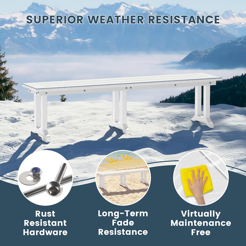 Laguna Hdpe All Weather Outdoor Patio 65" Bench