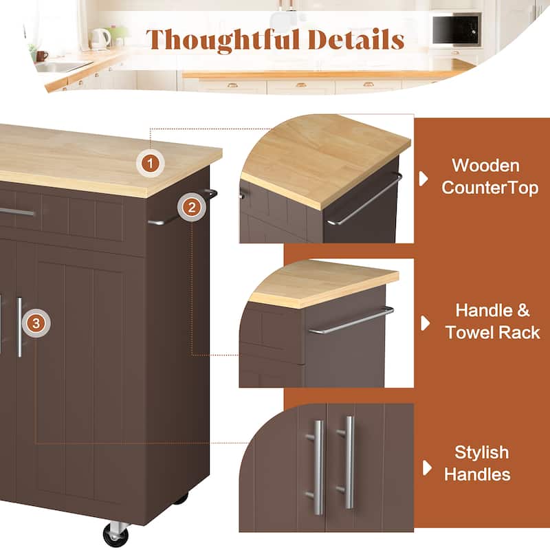 Futzca Storage Kitchen Island Cart