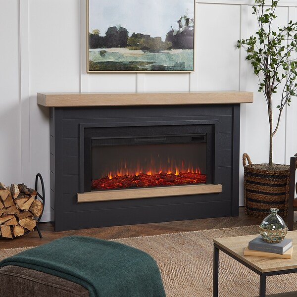 Bernice Landscape Electric Fireplace in Charcoal by Real Flame
