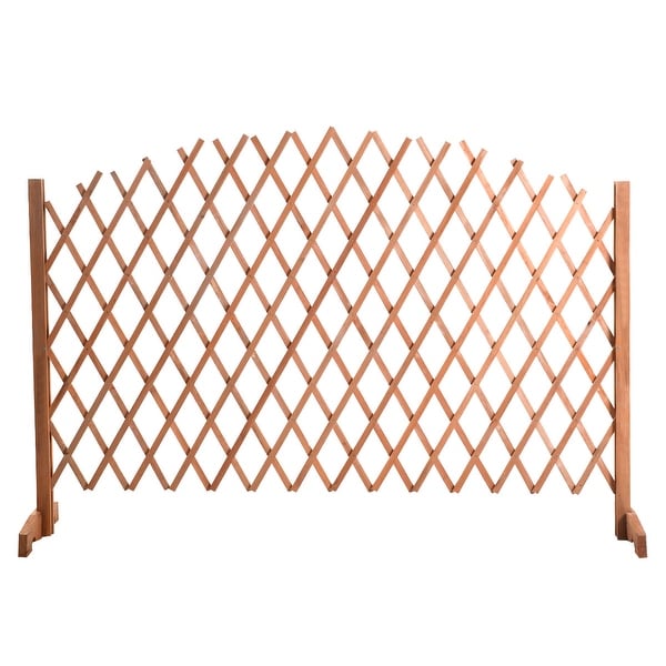 expanding portable fence wooden screen pet gate kid safety dog lawn patio garden