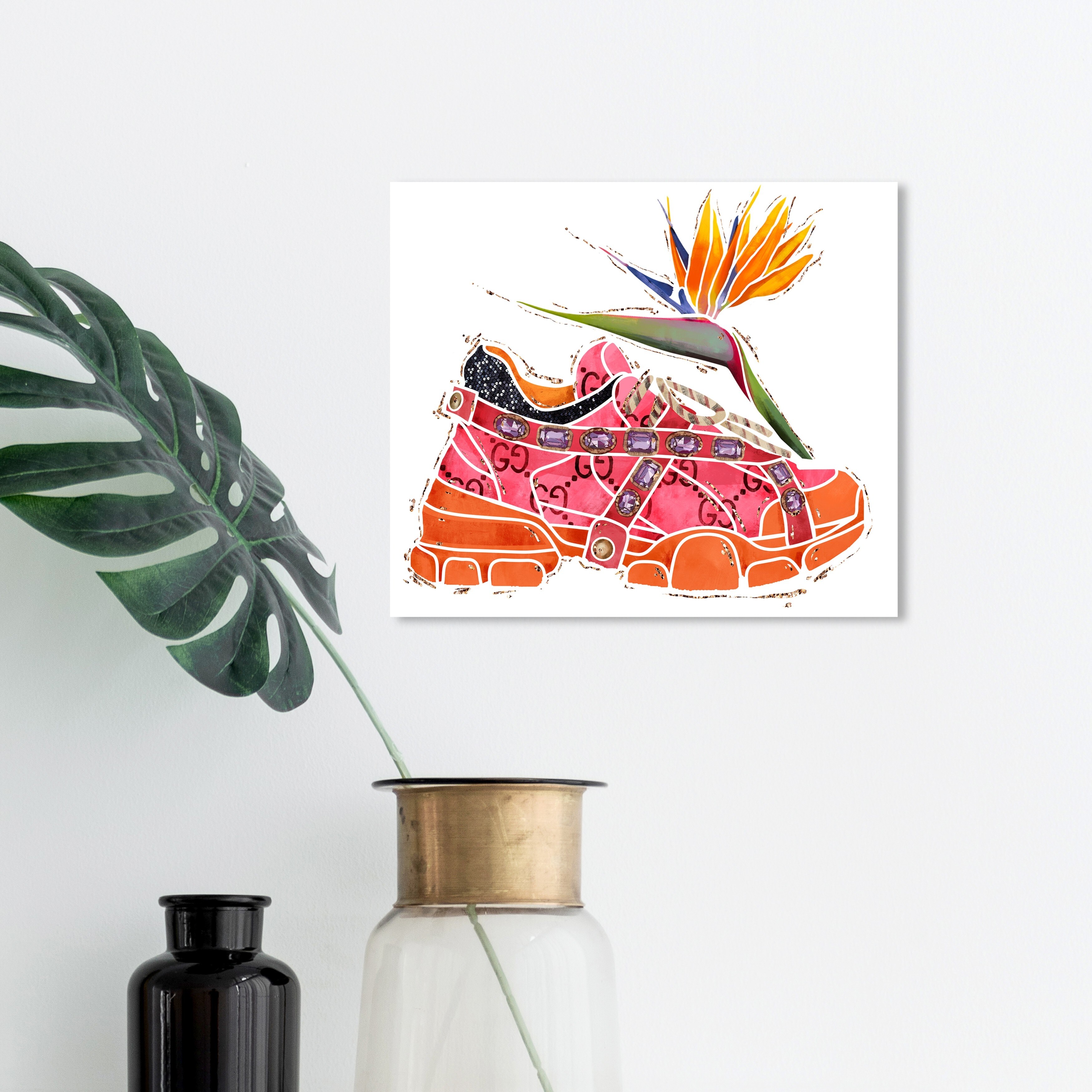 Double Up - retro sneakers, 80s, memphis, shoes, sneaker art print,  disruptor sneakers Art Print by Wacka | Society6