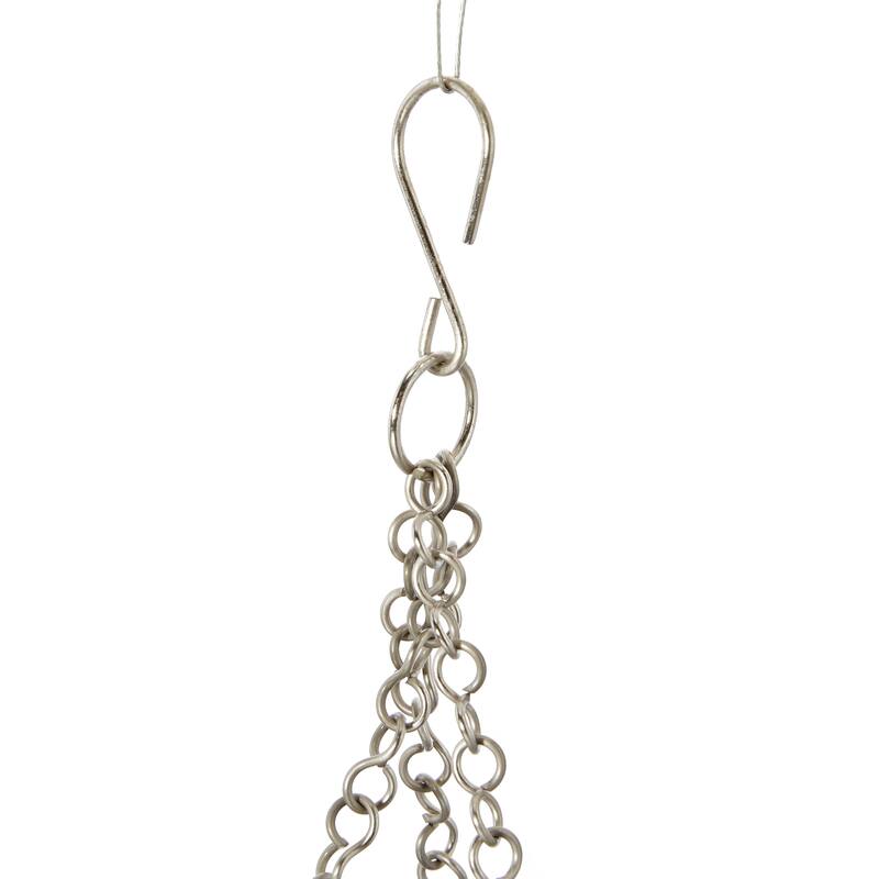 Black, Gold or Silver Metal Indoor Outdoor Hanging Dome Wall Planter with Chain (Set of 2)