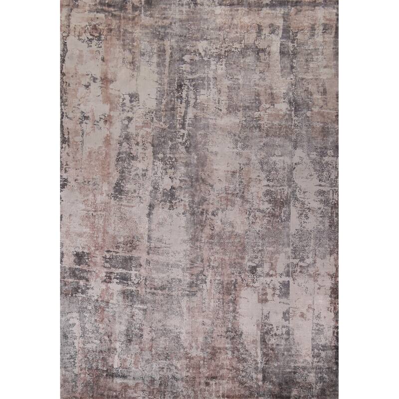 All-Over Abstract Indian Area Rug Handmade Wool Carpet - 8'0"x 10'2"