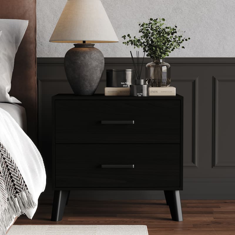 CraftPorch Classic Style 2-Drawers Wooden Nightstand
