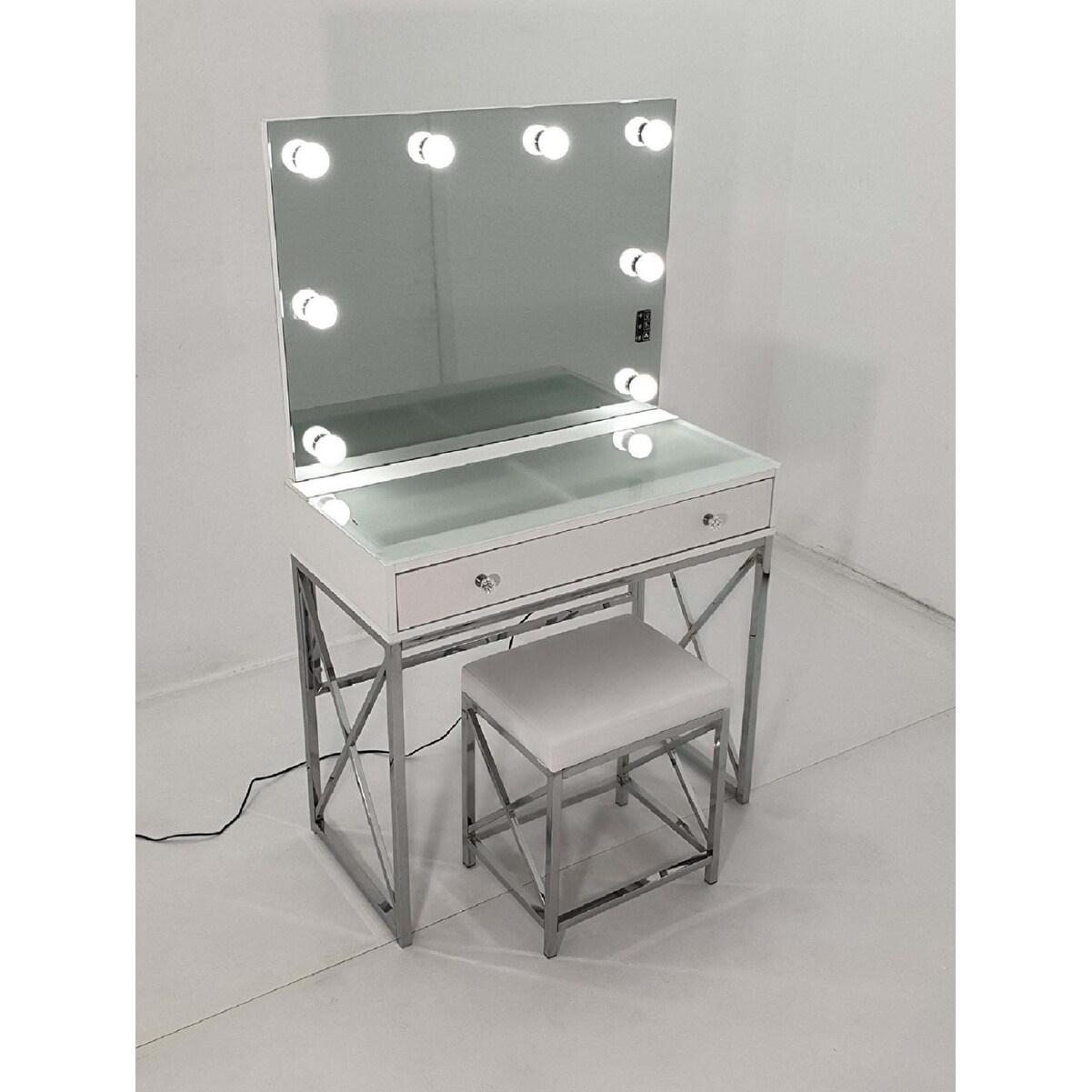 Coaster top makeup vanity