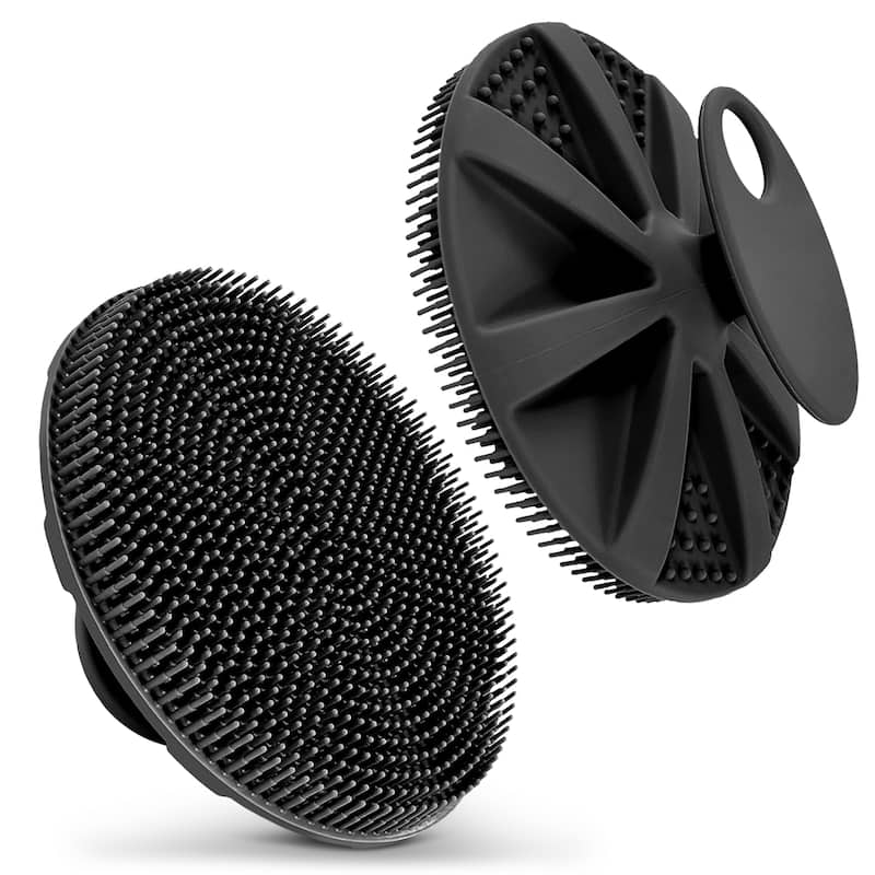 Cheer Collection Silicone Body Scrubber With Soft Bristles And Hanging Hole