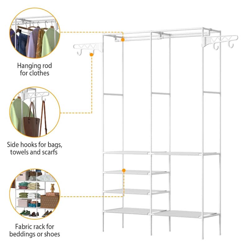 Multifunctional Freestanding Garment Rack Organizer