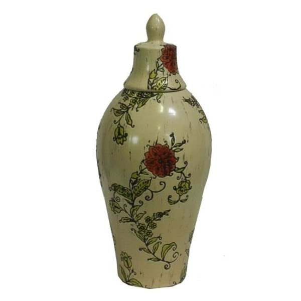 Benzara ETD-EN30860 Beautiful Ceramic Vase Multi-Color - 20.25 x 7.5 x 7.5