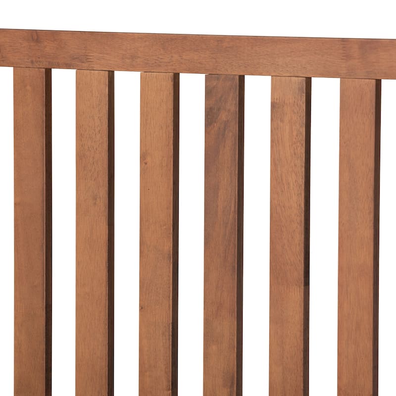 King Size Platform Bed - Modern Wood Bed Frame - Walnut Brown Finish - Bedroom Furniture