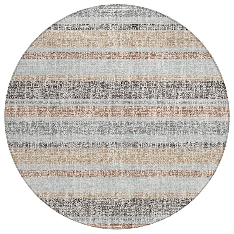 HomeRoots Striped Transitional Rectangle Outdoor Rug