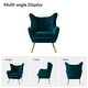 preview thumbnail 42 of 107, Eusebio Tufted Velvet Accent Chair with Wingback, Arms, and Metal Gold Legs for Living Room or Bedroom by HULALA HOME