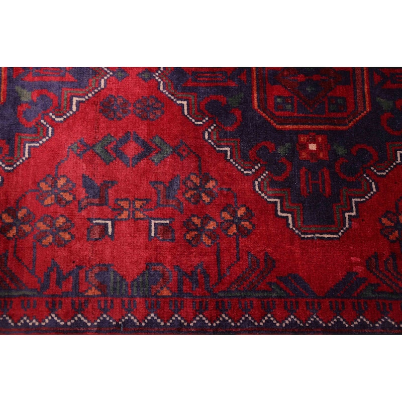ECARPETGALLERY Hand-knotted Finest Khal Mohammadi Red Wool Rug - 2'9 x 12'1