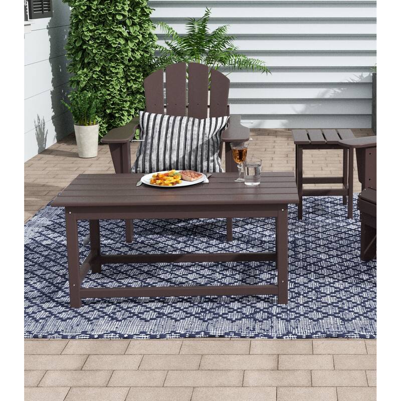 POLYTRENDS Laguna 36-inch Poly Eco-Friendly All Weather Coffee Table - Dark Brown
