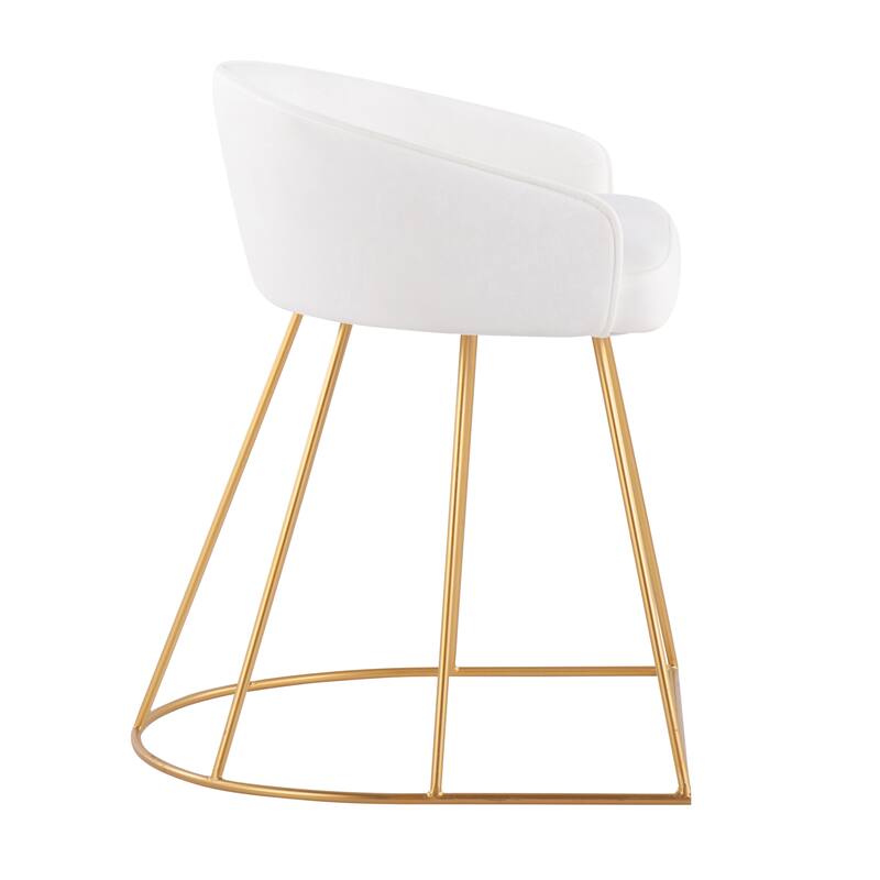 Silver Orchid Haid Velvet Upholstered Vanity Stool