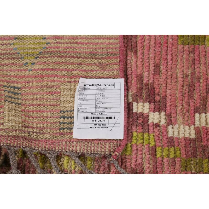 Moroccan Abstract Rug Hand-Knotted Abstract Wool Carpet - 6'10"x 10'4"