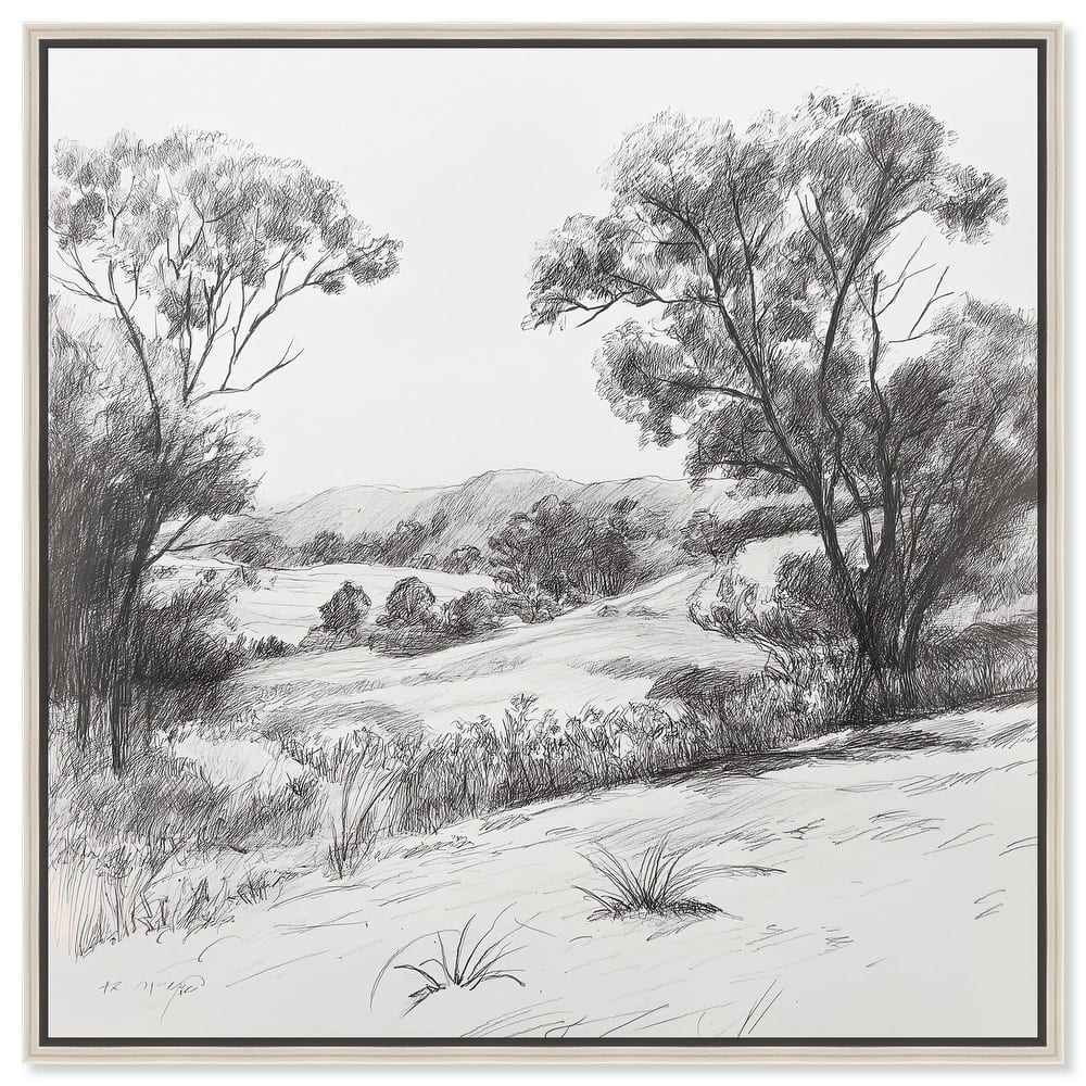 Charcoal Countryside Canvas by Art Remedy
