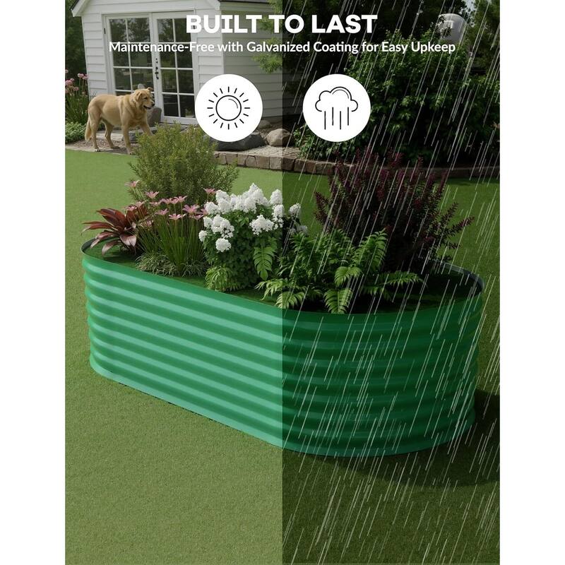 Galvanized Raised Planter Boxes Outdoor, for Vegetables, Fruits, Flower