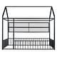 preview thumbnail 15 of 25, Full Size Metal Bed House Bed Frame with Fence and Shelves, White