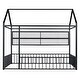 preview thumbnail 54 of 70, Full Size Metal House Bed Frame with Built-In Grid Shelves, Playful Canopy Design and Space-Saving Storage