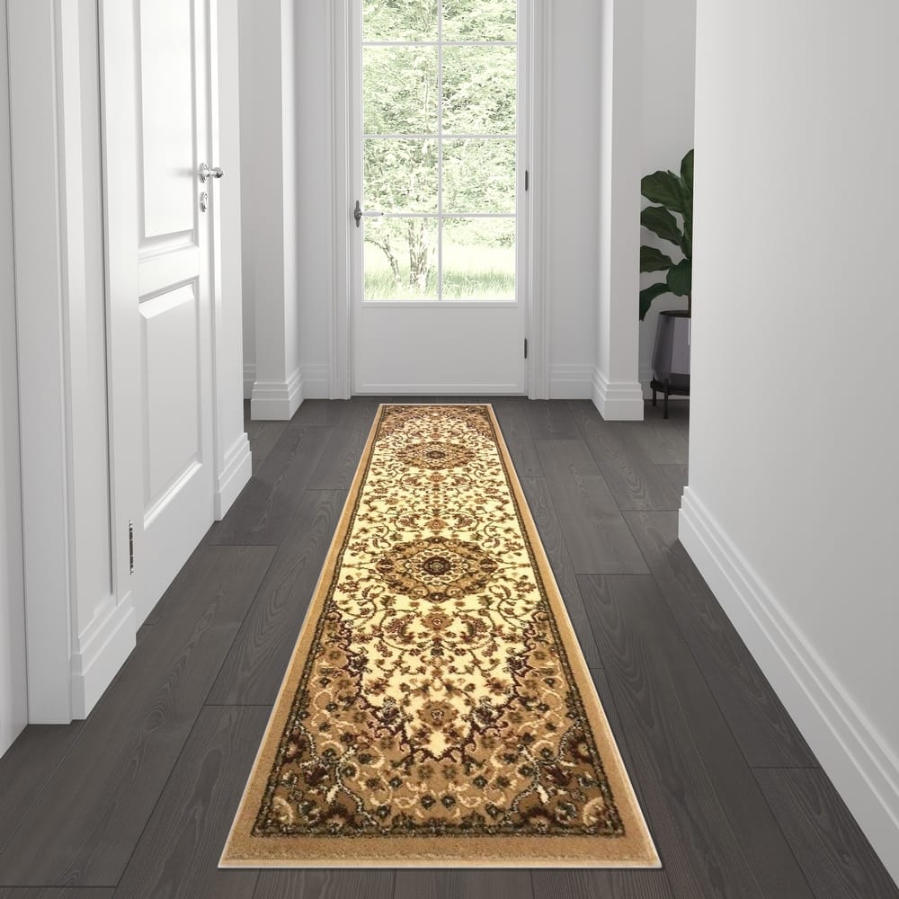 Multipurpose Persian Style Olefin Medallion Motif Area Rug