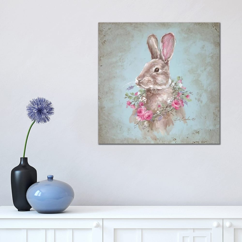 iCanvas "Bunny With Wreath" by Debi Coules Canvas Print