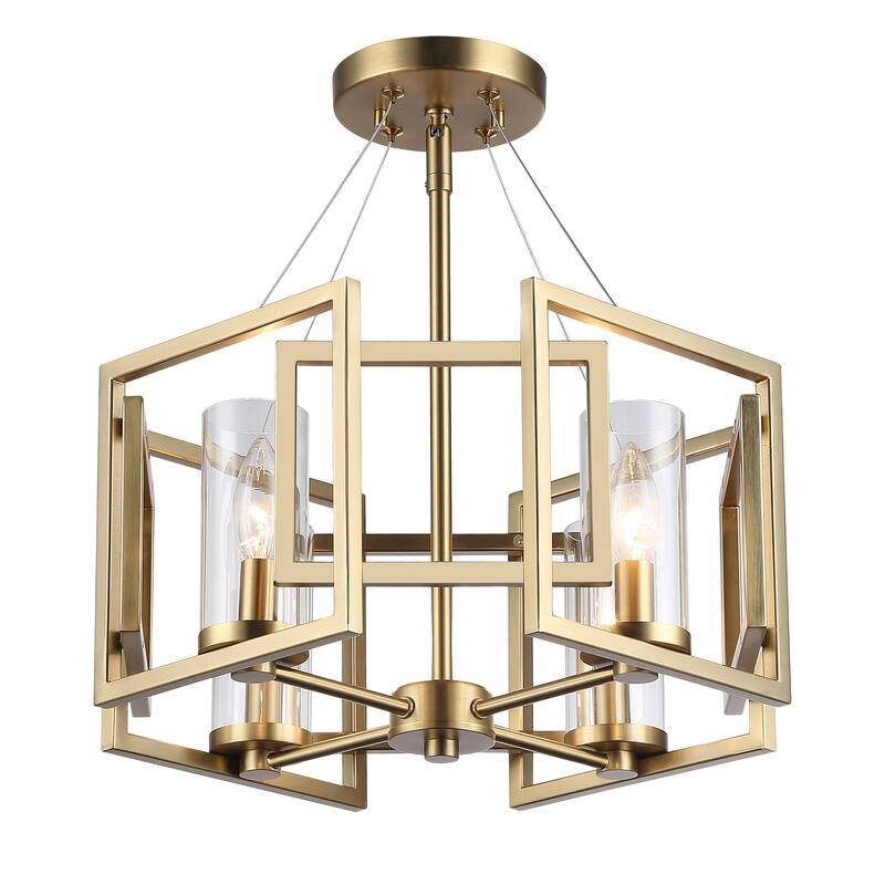 Golden Lighting Marco 4-light Semi-Flush Mount in Brushed Champagne Brass - Brushed Champagne Bronze - 4-Light Semi-flush
