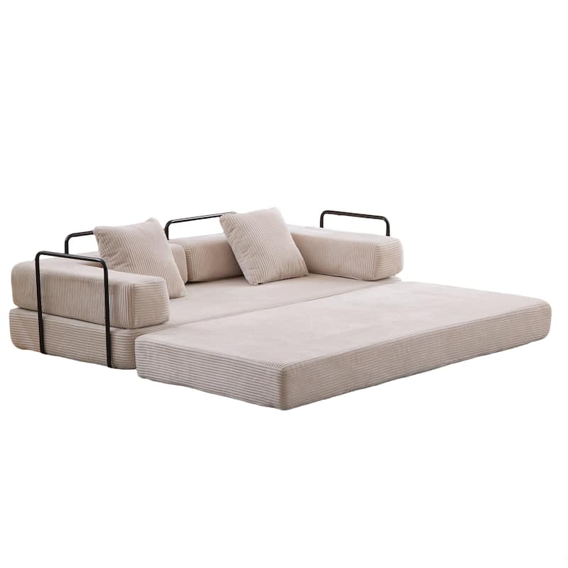 Floor Couch,Compression Sofa,Convertible Floor Sofa Bed-with Pillow Back Support Armrest,Comfy Futon Couch Lounge Sleeper Bed