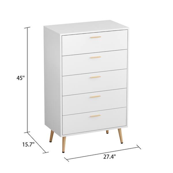 dimension image slide 1 of 2, Kerrogee Modern 5-drawer Storage Chest
