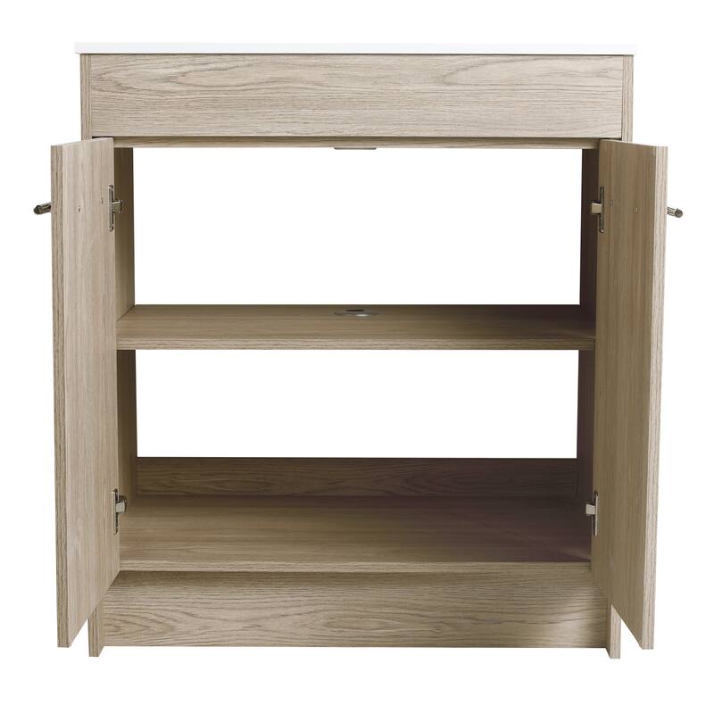 Bathroom Vanity With Sink In 30 Inch, Freestanding Bathroom Vanity With Soft Close Door