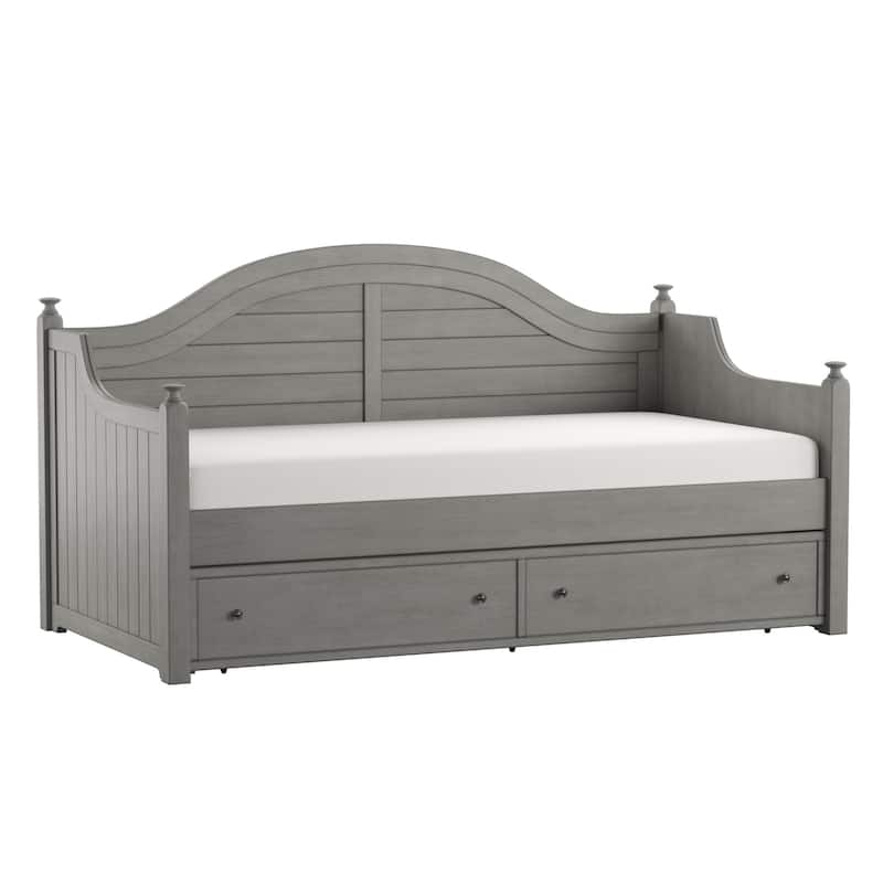 Addison Traditional Paneled Wood Daybed by iNSPIRE Q Classic - Antique Grey - With Trundle
