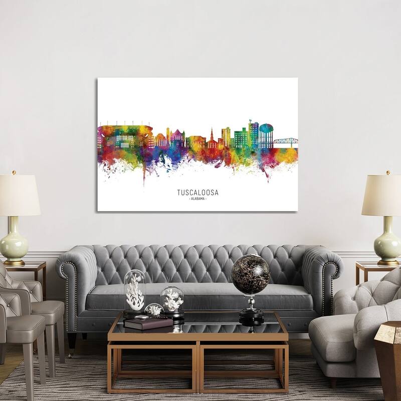 iCanvas "Tuscaloosa Alabama Skyline City Name" by Michael Tompsett Canvas Print