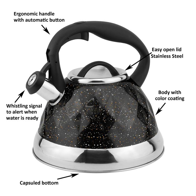Lorren Home Trends Whistling Tea Kettle 3 Liters, with Ergonomic Handle