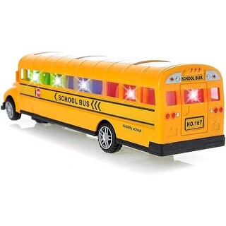 Memtes Musical Yellow School Bus Toy with Music Sound and Lights Bump and Go Action Memtes Musical Yellow School Bus Toy with Music Sound and Lights Bump and Go Action