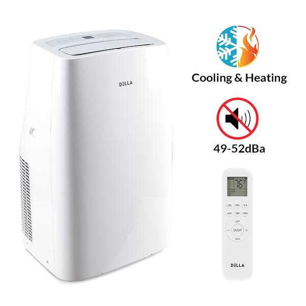 Shop Della 14 000 Btu Portable Air Conditioner 11000 Btu Heater Window Kit Standard Overstock 20657847