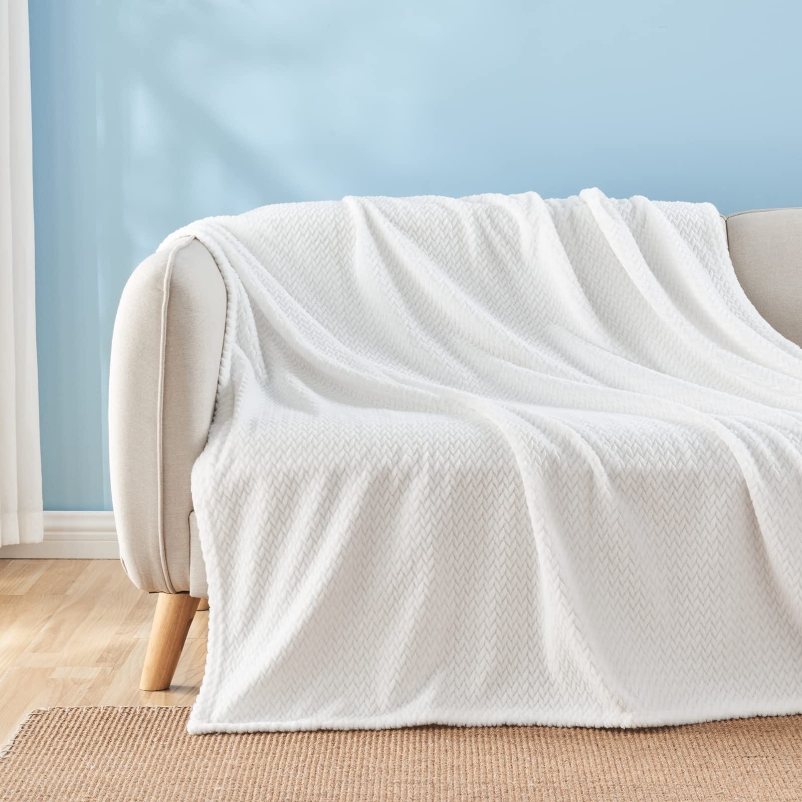Super Soft Throw Blanket Light Blue Throw 50 x 60