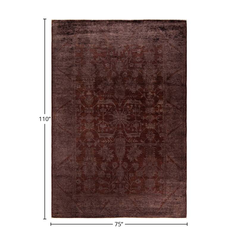 Vibrance, One-of-a-Kind Hand-Knotted Area Rug - Brown, 6' 3" x 9' 2" - 6' 3" x 9' 2"