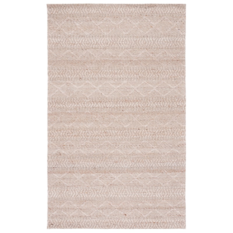 SAFAVIEH Handmade Marbella Venerina Modern & Contemporary Wool Rug - 6' Square - Natural/Beige