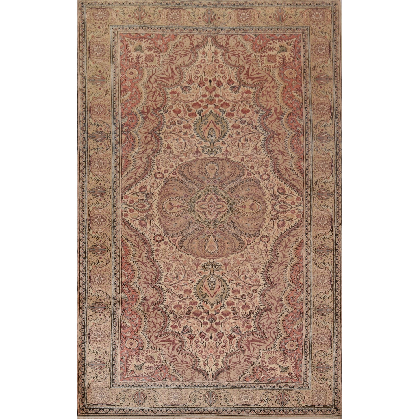Anatolian Turkish Vintage Area Rug Handmade Dining Room Wool Carpet - 6'9" X 9'9"