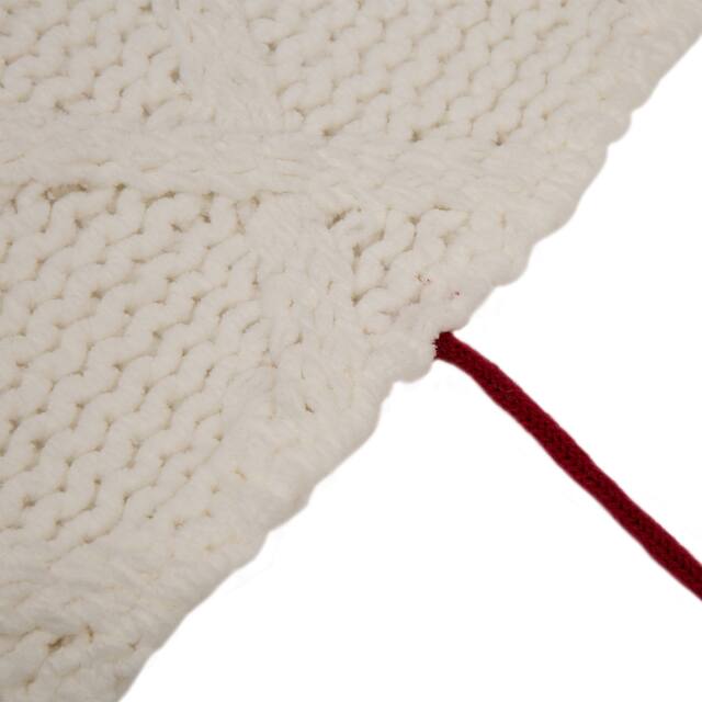 Glitzhome 52"D Knitted Polyester Christmas Tree Skirt