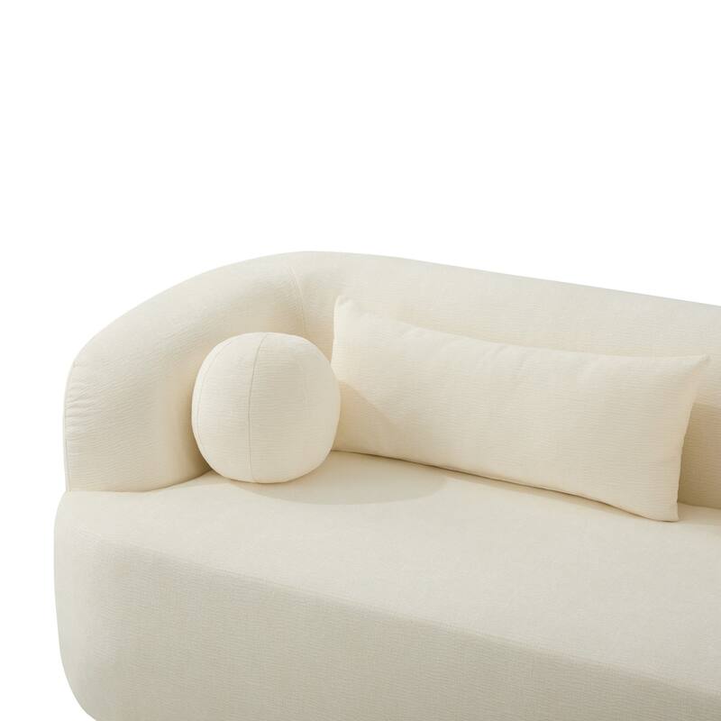 86" Chenille 3-Seater Sofa with Pillows, No Assembly Required