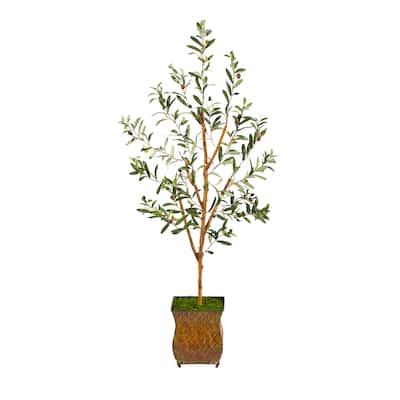 50" Olive Artificial Tree in Metal Planter - 9"