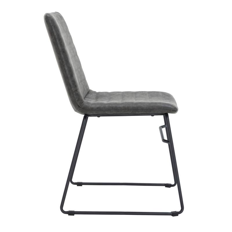 Zylar Modern Leather Guest Chair with Lumbar Support, Stainless Steel Base, High-Density Foam, Floor Protectors, 300 lb Capacity