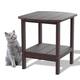 Outdoor Weather Resistant 2 Tier Plastic Side Table - Brown
