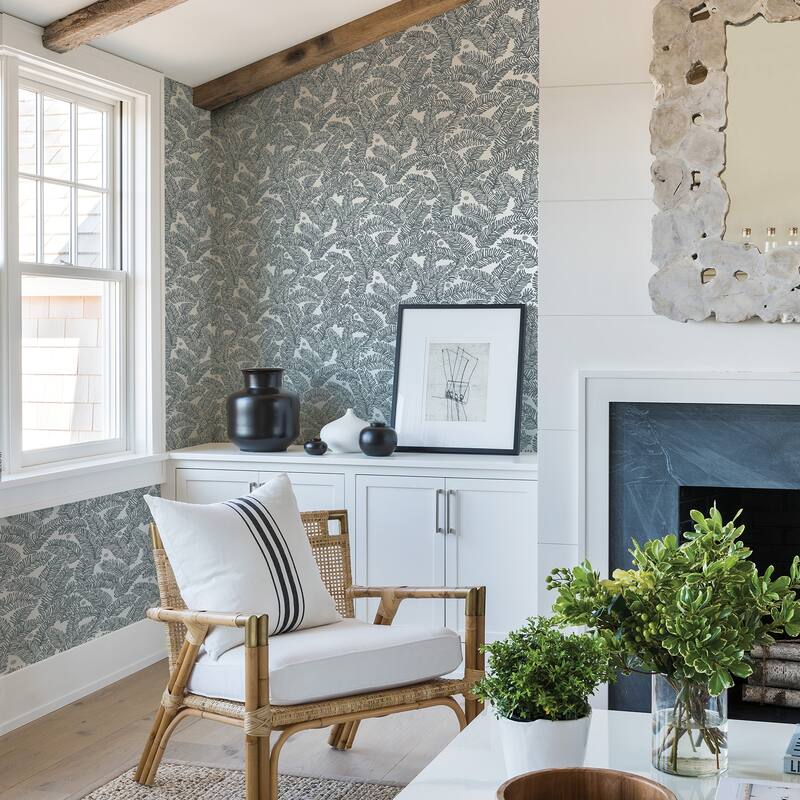 A-Street Prints Athina Grey Fern Wallpaper